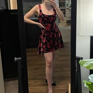 Velvet floral dress